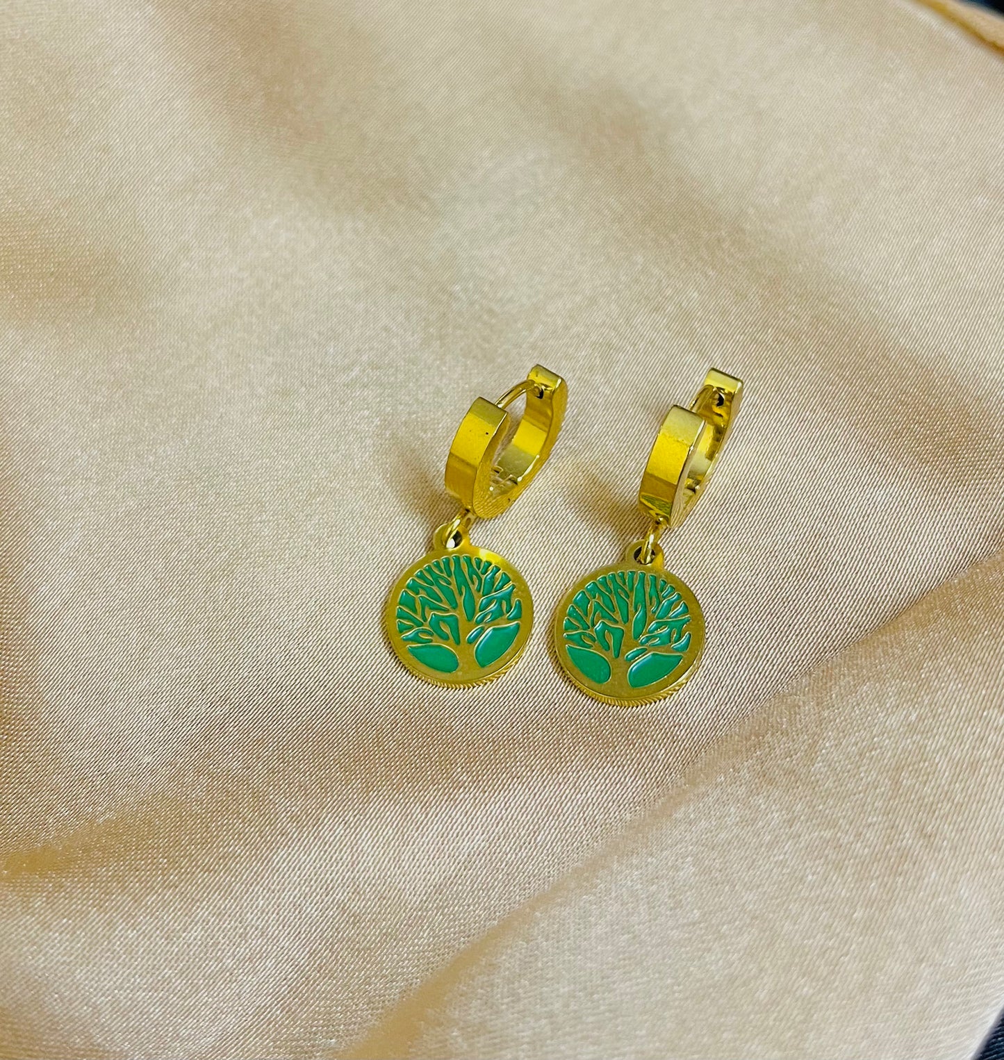 Green Drops-18K Gold Plated.