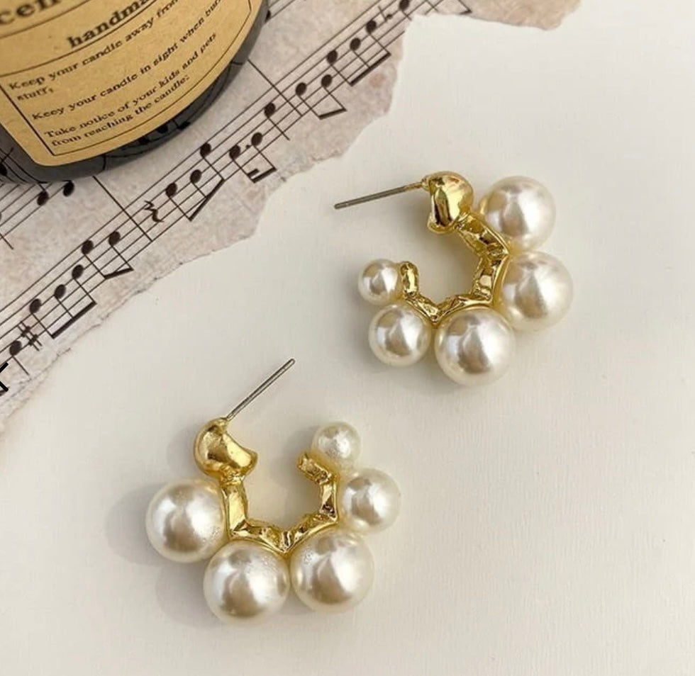 Pearl Hoops Pair