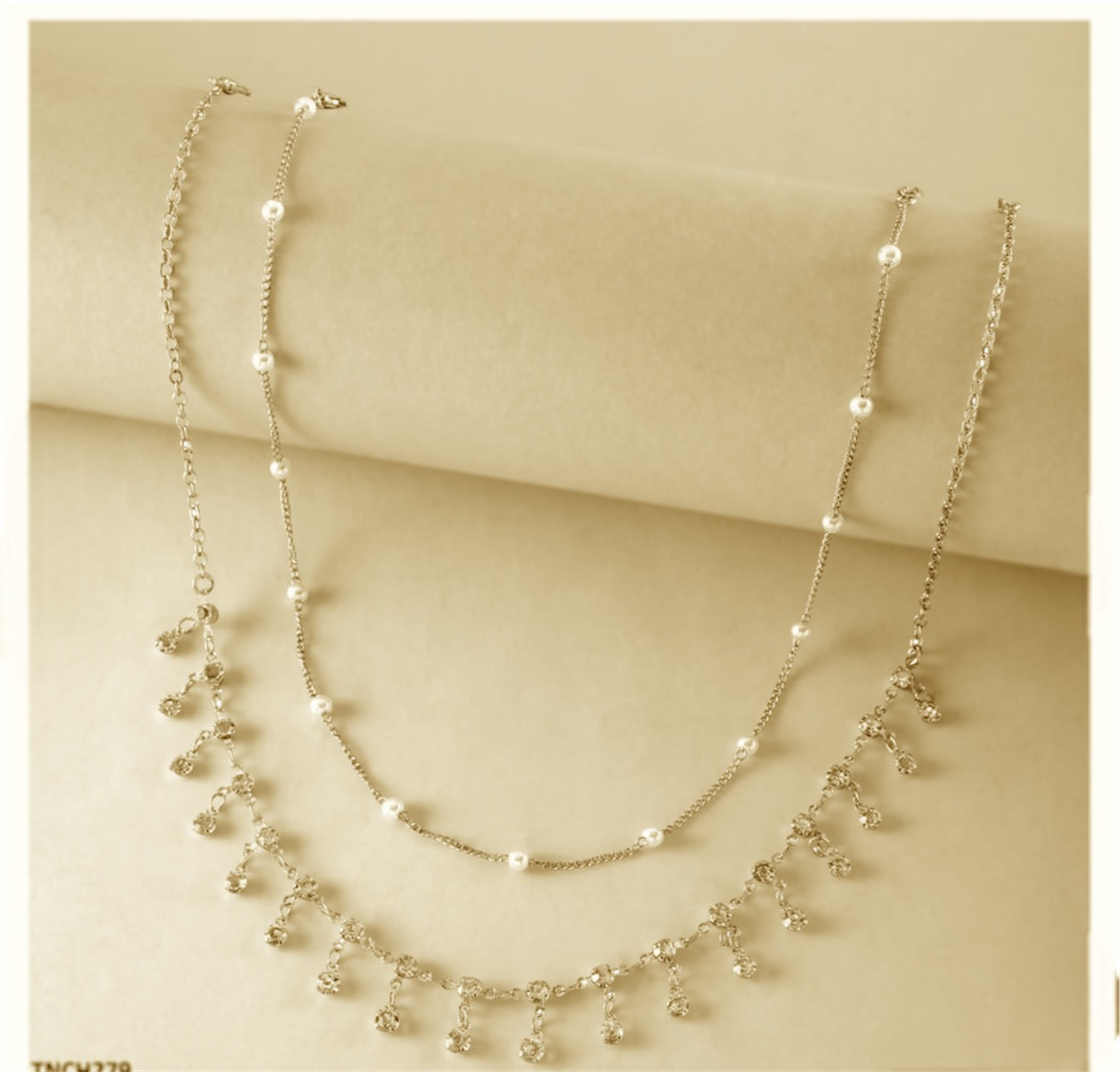 Round Stone Chain Necklace