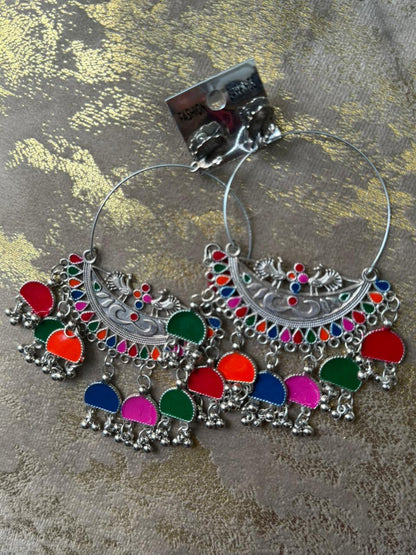 Rainbow Glow Silver Earrings