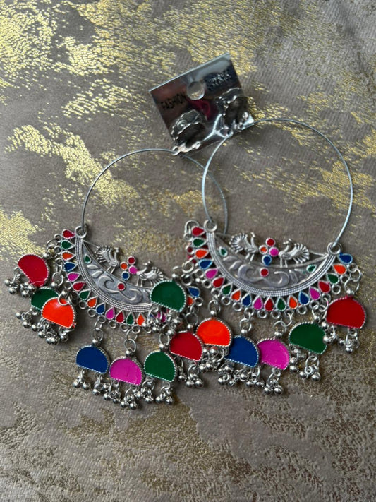 Rainbow Glow Silver Earrings