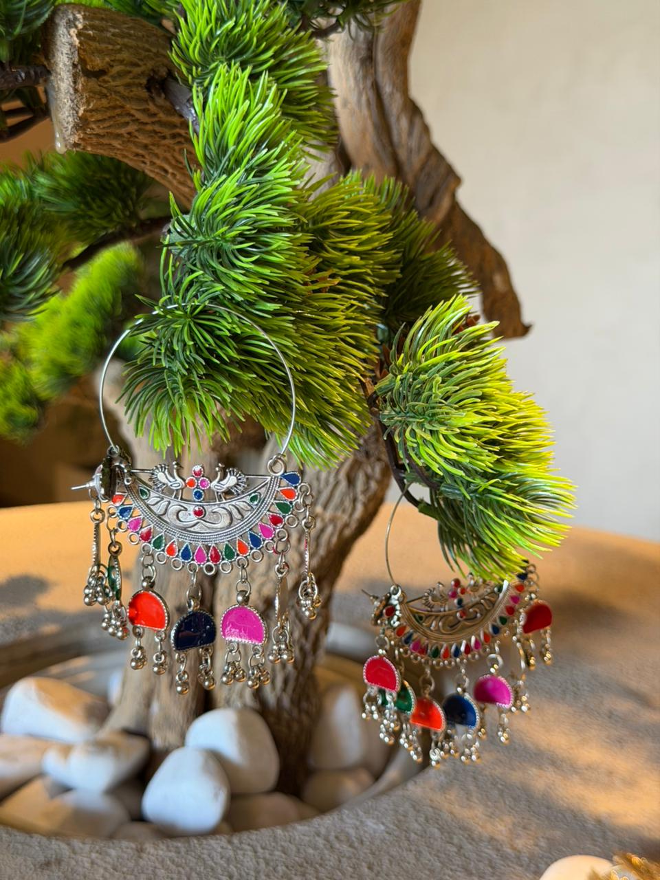 Rainbow Glow Silver Earrings