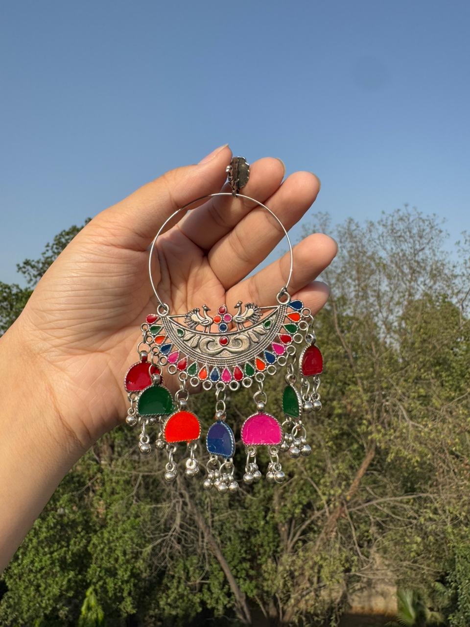 Rainbow Glow Silver Earrings