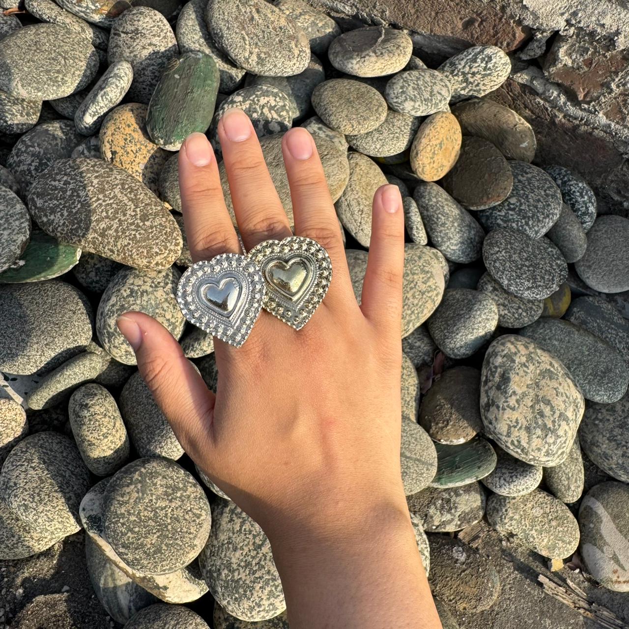 Twin Tone Heart Ring