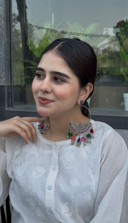 Rainbow Glow Silver Earrings